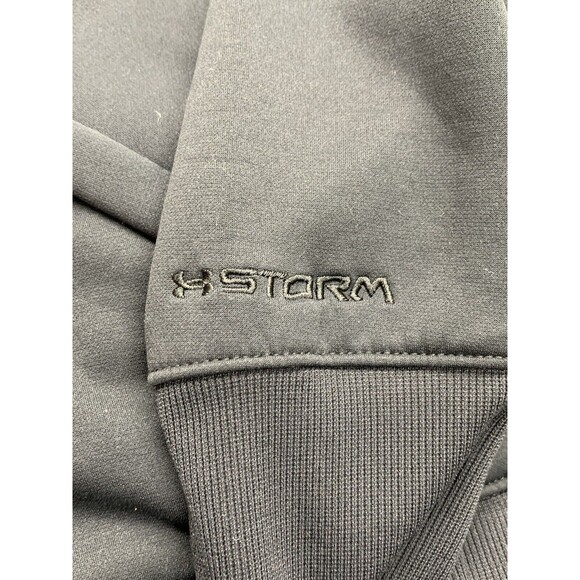Cold Gear Under Armour Hoodie M Semi-Fitted Unisex Adults Gray Yellow Logo - Picture 12 of 14